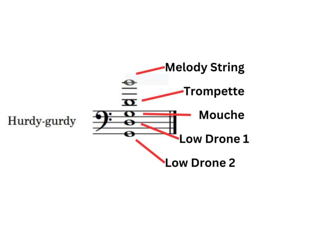 D/G tuning on a hurdy-gurdy